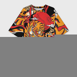 Женская длинная футболка Самурайский тигр