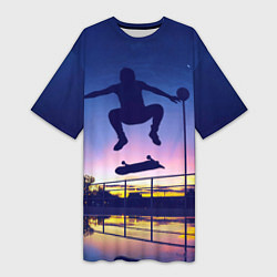 Женская длинная футболка Skateboarding