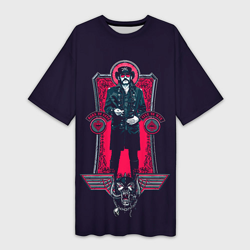 Женская длинная футболка King Lemmy / 3D-принт – фото 1