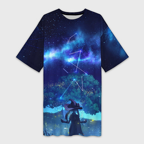 Женская длинная футболка MONA GENSHIN IMPACT / 3D-принт – фото 1