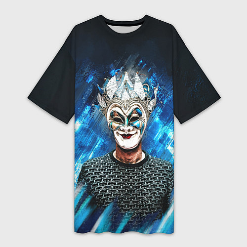 Женская длинная футболка Boris Brejcha Blue / 3D-принт – фото 1