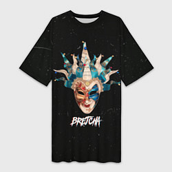 Футболка женская длинная Брейча, цвет: 3D-принт