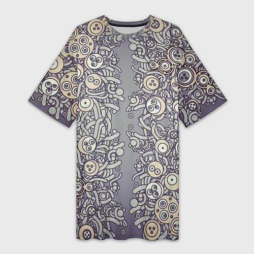 Женская длинная футболка Психоделика киберпанк / 3D-принт – фото 1