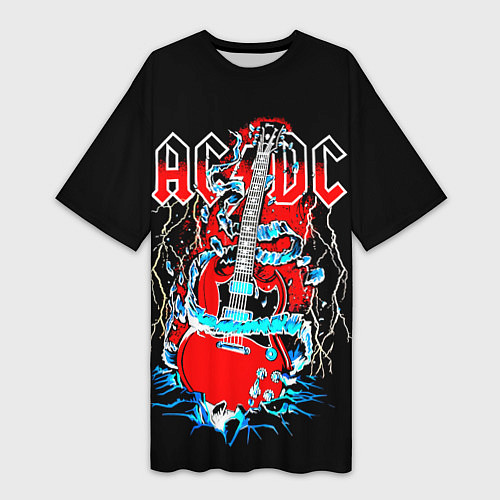 Женская длинная футболка ACDC гитара / 3D-принт – фото 1