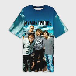 Женская длинная футболка Мумий Тролль Владивосток 2000