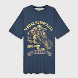 Женская длинная футболка Винтажные мотоциклы