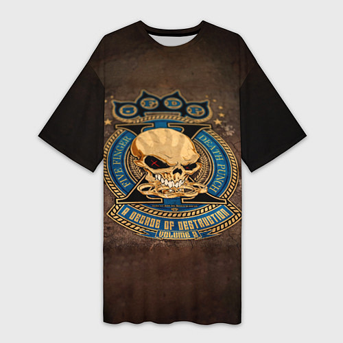 Женская длинная футболка A Decade of Destruction - Five Finger Death Punch / 3D-принт – фото 1