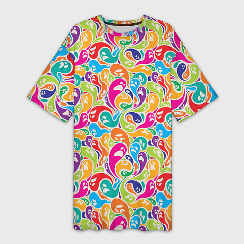 Женская длинная футболка Привидения / 3D-принт – фото 1