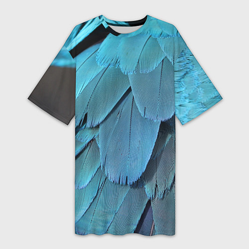Женская длинная футболка Перья попугая / 3D-принт – фото 1
