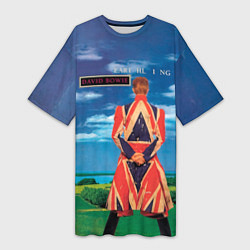 Футболка женская длинная Earthling - David Bowie, цвет: 3D-принт
