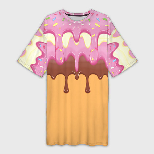 Женская длинная футболка Мороженое Ice Scream Z / 3D-принт – фото 1