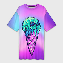 Женская длинная футболка Мороженое Ice Scream Череп Z