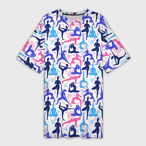 Женская длинная футболка Гимнастика / 3D-принт – фото 1