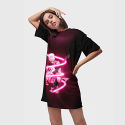 Футболка женская длинная Pink MGK, цвет: 3D-принт — фото 2