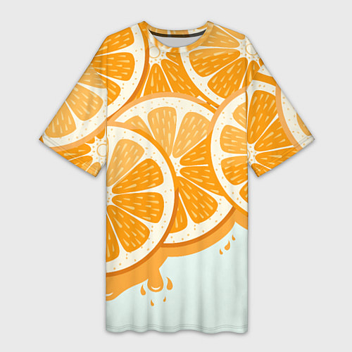 Женская длинная футболка АПЕЛЬСИН ORANGE / 3D-принт – фото 1