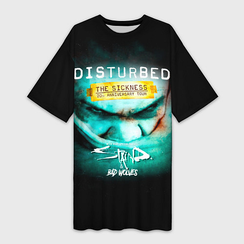 Женская длинная футболка The Sickness - Disturbed / 3D-принт – фото 1