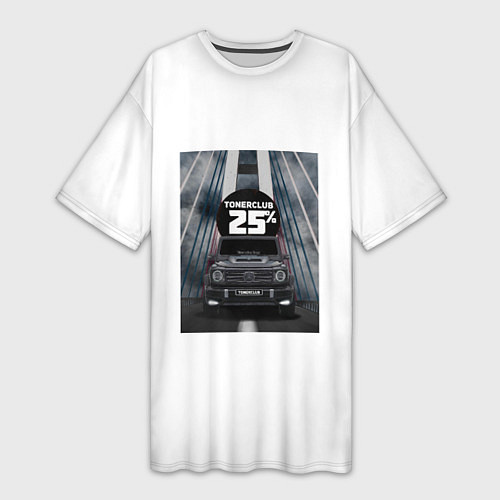 Женская длинная футболка TONERCLUB25 КАРТИНА / 3D-принт – фото 1