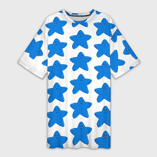 Женская длинная футболка Улыбка звезды / 3D-принт – фото 1
