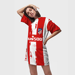 Футболка женская длинная Гризман форма Атлетико Мадрид, цвет: 3D-принт — фото 2