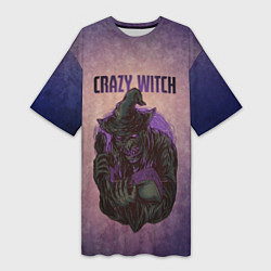 Женская длинная футболка Crazy Witch