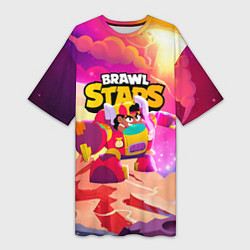 Женская длинная футболка Опасная Meg Brawl Stars