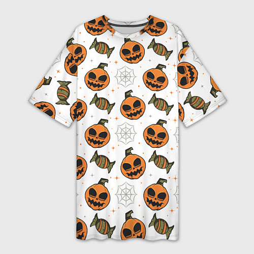 Женская длинная футболка Patern Halloween 26 / 3D-принт – фото 1