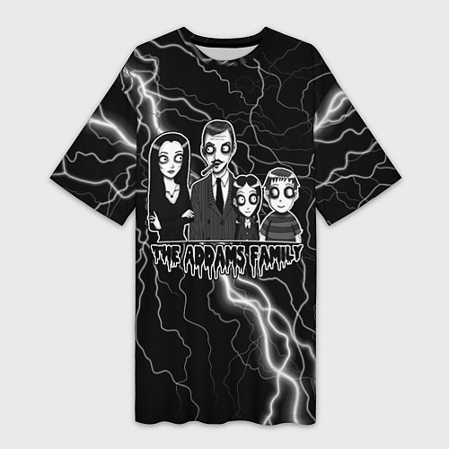 Женская длинная футболка Addams family Семейка Аддамс / 3D-принт – фото 1