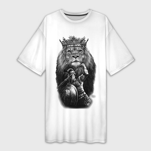 Женская длинная футболка Лев Король / 3D-принт – фото 1