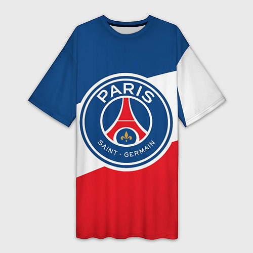 Женская длинная футболка Paris Saint-Germain FC / 3D-принт – фото 1