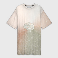 Женская длинная футболка Мозг на фоне АПВ 7 1 22