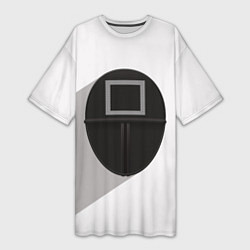 Женская длинная футболка Игра в кальмара: Маска квадрат
