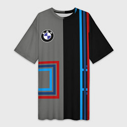 Футболка женская длинная Автомобиль BMW БМВ, цвет: 3D-принт