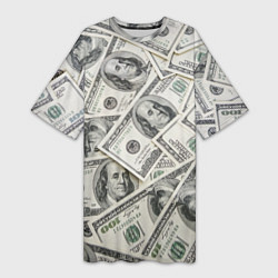 Женская длинная футболка Dollars money