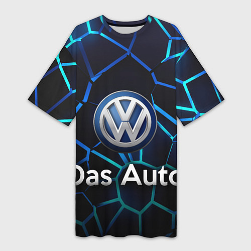 Женская длинная футболка Volkswagen слоган Das Auto / 3D-принт – фото 1