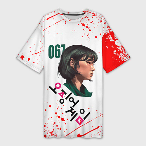 Женская длинная футболка KANG SAE BYEOK SQUID GAME / 3D-принт – фото 1