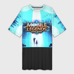 Футболка женская длинная MOBILE LEGENDS BANG BANG МОБА ЛЕГЕНДС, цвет: 3D-принт