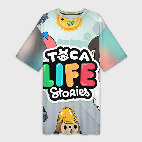 Женская длинная футболка Toca Life: Stories / 3D-принт – фото 1