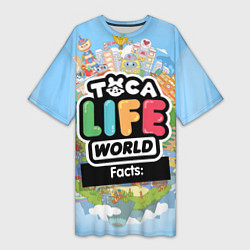 Футболка женская длинная Toca Life World, цвет: 3D-принт