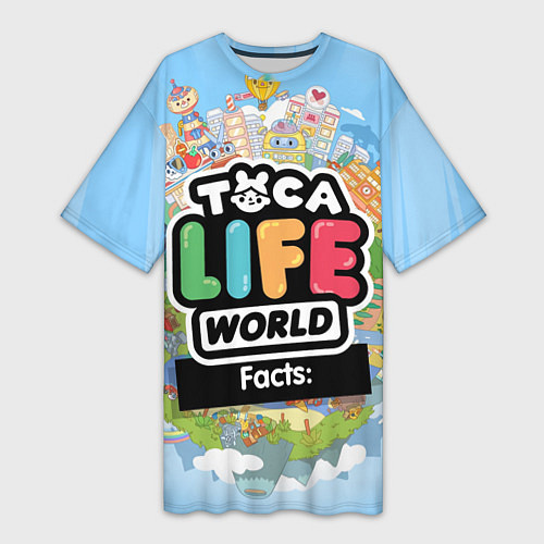 Женская длинная футболка Toca Life World / 3D-принт – фото 1