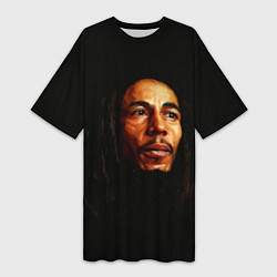 Футболка женская длинная Bob Marley Art, цвет: 3D-принт