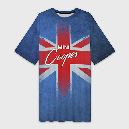 Женская длинная футболка Mini cooper Великобритания / 3D-принт – фото 1