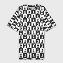 Женская длинная футболка Шахматы Шахматные Фигуры