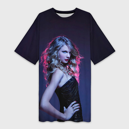 Женская длинная футболка Игривая Тейлор / 3D-принт – фото 1