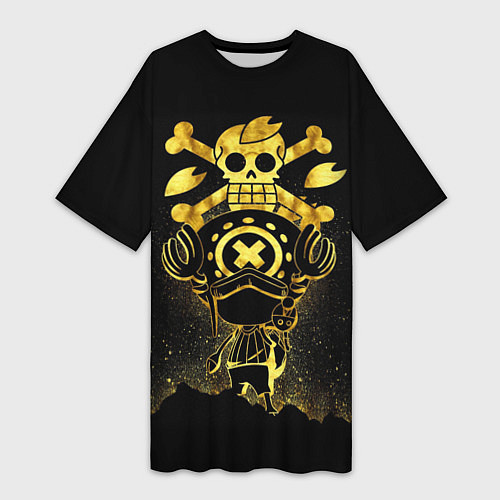 Женская длинная футболка ONE PIECE ВАН ПИС GOLDEN / 3D-принт – фото 1