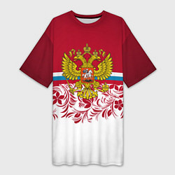 Женская длинная футболка Российский герб