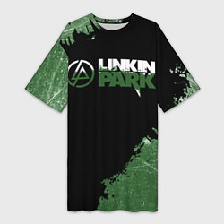 Футболка женская длинная Линкин Парк в стиле Гранж Linkin Park, цвет: 3D-принт