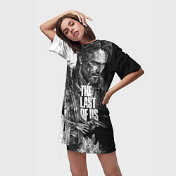 Футболка женская длинная THE LAST OF US ЧЁРНО БЕЛЫЙ, цвет: 3D-принт — фото 2
