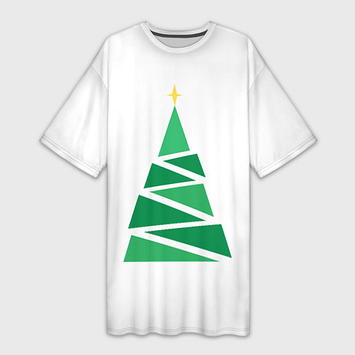 Женская длинная футболка Рождественское дерево / 3D-принт – фото 1