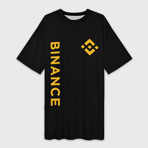 Женская длинная футболка БИНАНС ЛОГО КАРБОН BINANCE LOGO / 3D-принт – фото 1