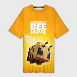 Футболка женская длинная BEE MOVIE Minecraft, цвет: 3D-принт